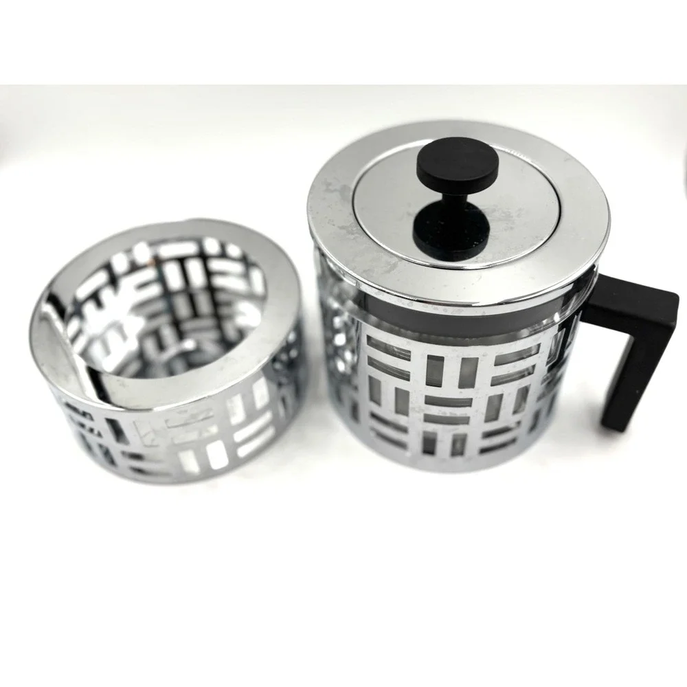 2 Piece Bodum French‎ Press EXC Stainless Steel Body Modern Art Deco, WARMER